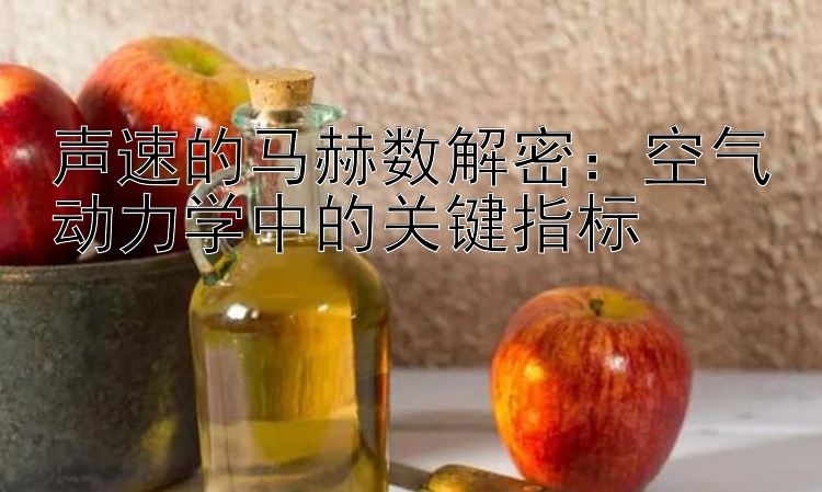 声速的马赫数解密：空气动力学中的关键指标